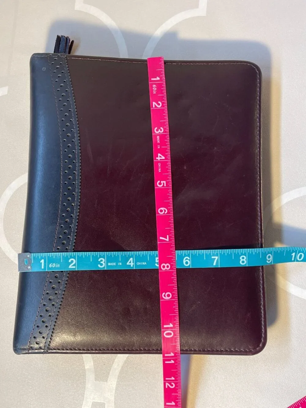 Franklin Quest Vintage Top Grain Leather Planner Binder Made in USA Organizer